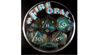 Round Box 7 Rol Dice Fire Opal "Smoke with Scarabeus
