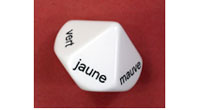 Jumbo 10 sided Colours Dice - French 