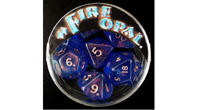 Round Box 7 Rol Dice Fire Opal "Blue with Maple"