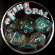 Round Box 7 Rol Dice Fire Opal "Smoke with Scarabeus