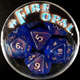 Round Box 7 Rol Dice Fire Opal "Blue with Maple"
