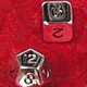 Set of 7 standard metal mini-poly dice Crom packed in a faux leather pouch 