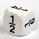 Fractions dice  1/2 1/3 1/6 1/6 1/4 1/4