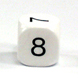 Plastic number dice 3,4,5,6,7,8