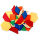 Blocs lògics (250 fitxes figures geomètriques 6 colors)
