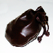 Bourse en simil-cuir  couleur marron 90x105 mm.