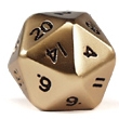 Mini Poly Dice 20 Sided Gold